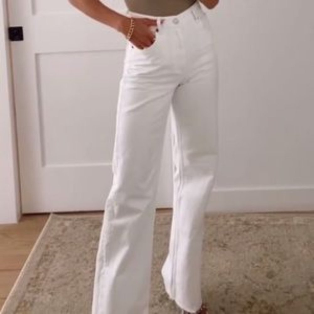 Zara Wide Leg Jeans White